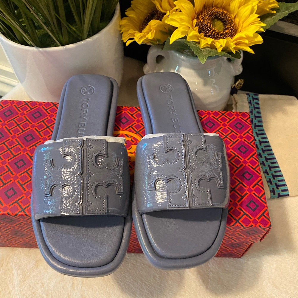 TORY BURCH DOUBLE T SPORT SLIDE - Picture 1 of 8